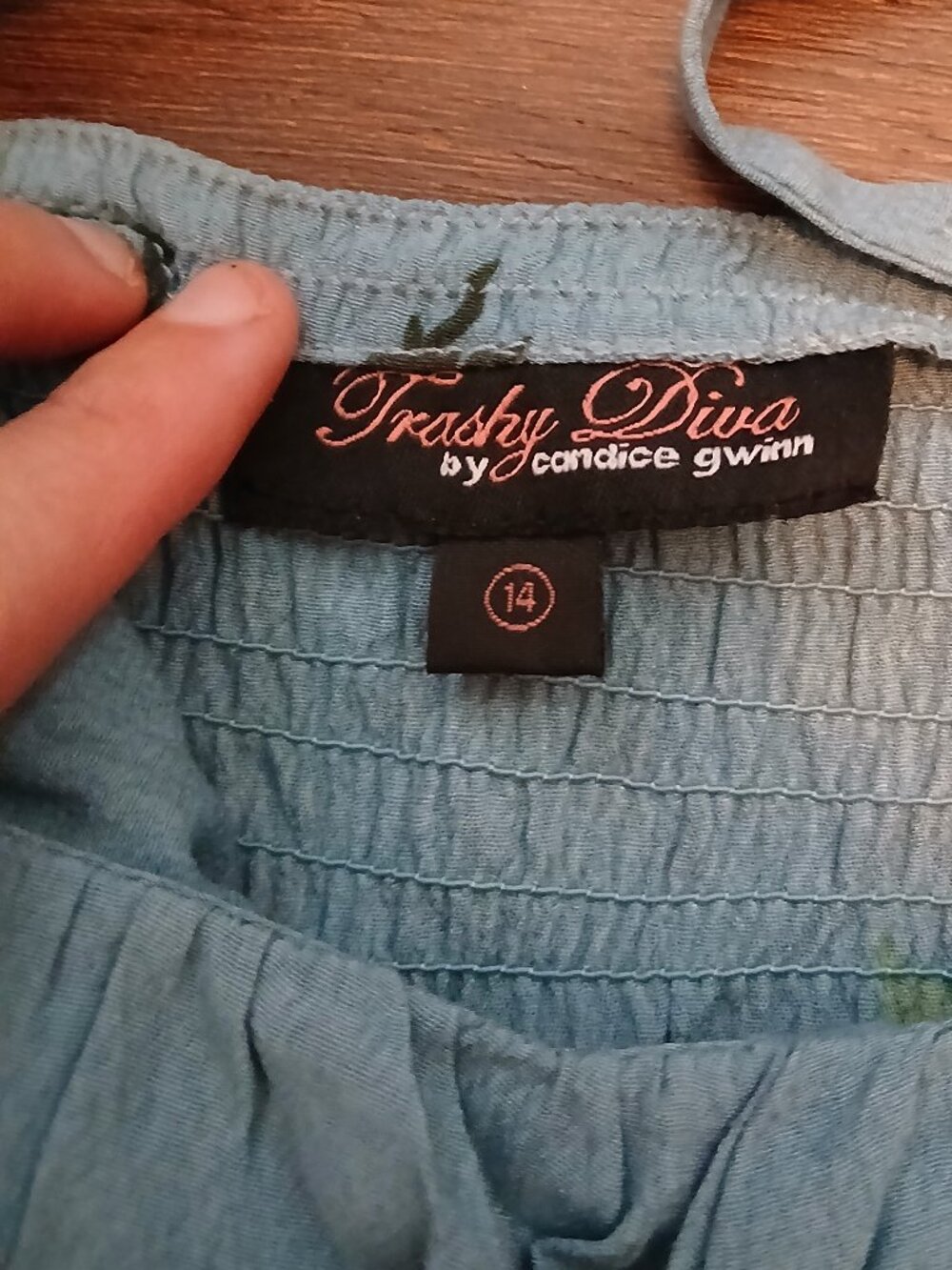 Trashy Diva French Blue Roses Hollywood Maxi Dress - Picture 6 of 8